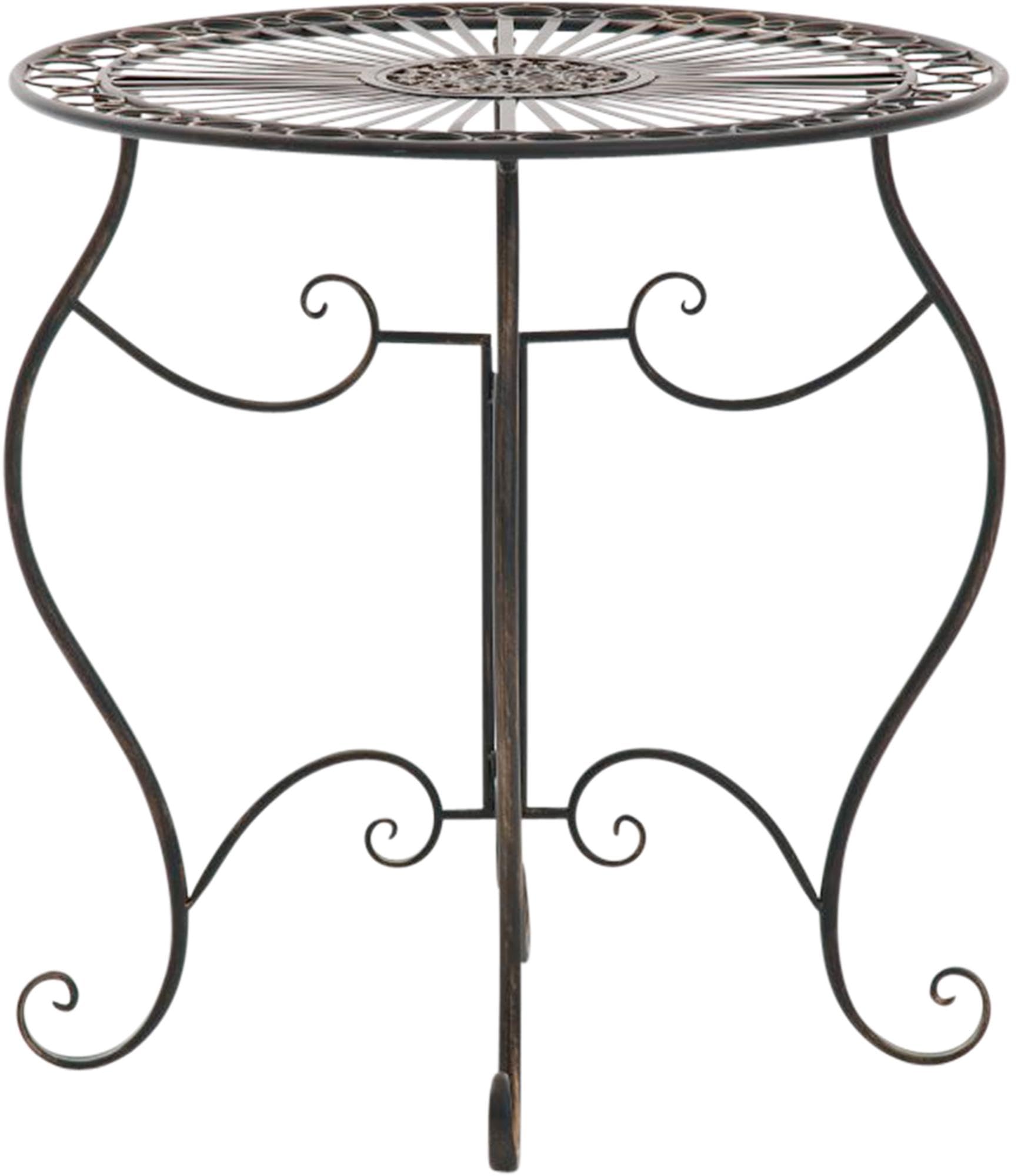 CLP Tavolo in Ferro Indra | Tavolo in Metallo dal Design nostalgico per Giardino, Balcone | Tavolo bistrot Rotondo Resistente alle intemperie, Facile da Pulire, Colore:Bronzo