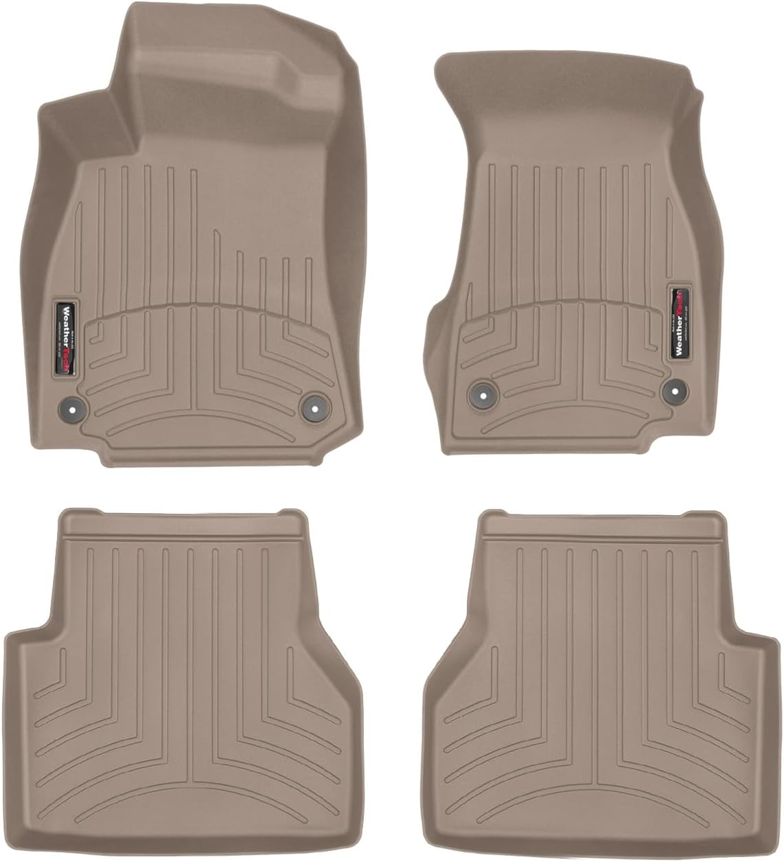 WeatherTech Custom Fit FloorLiners for Audi S6, S7, RS7-1st & 2nd Row (441511-1-3), Black