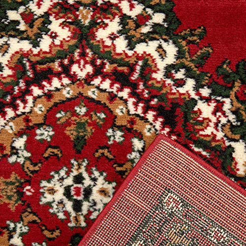 Orient Teppich rot beige grau schwarz klassisch dicht gewebt mit Ornament und Blumenmotiven,...