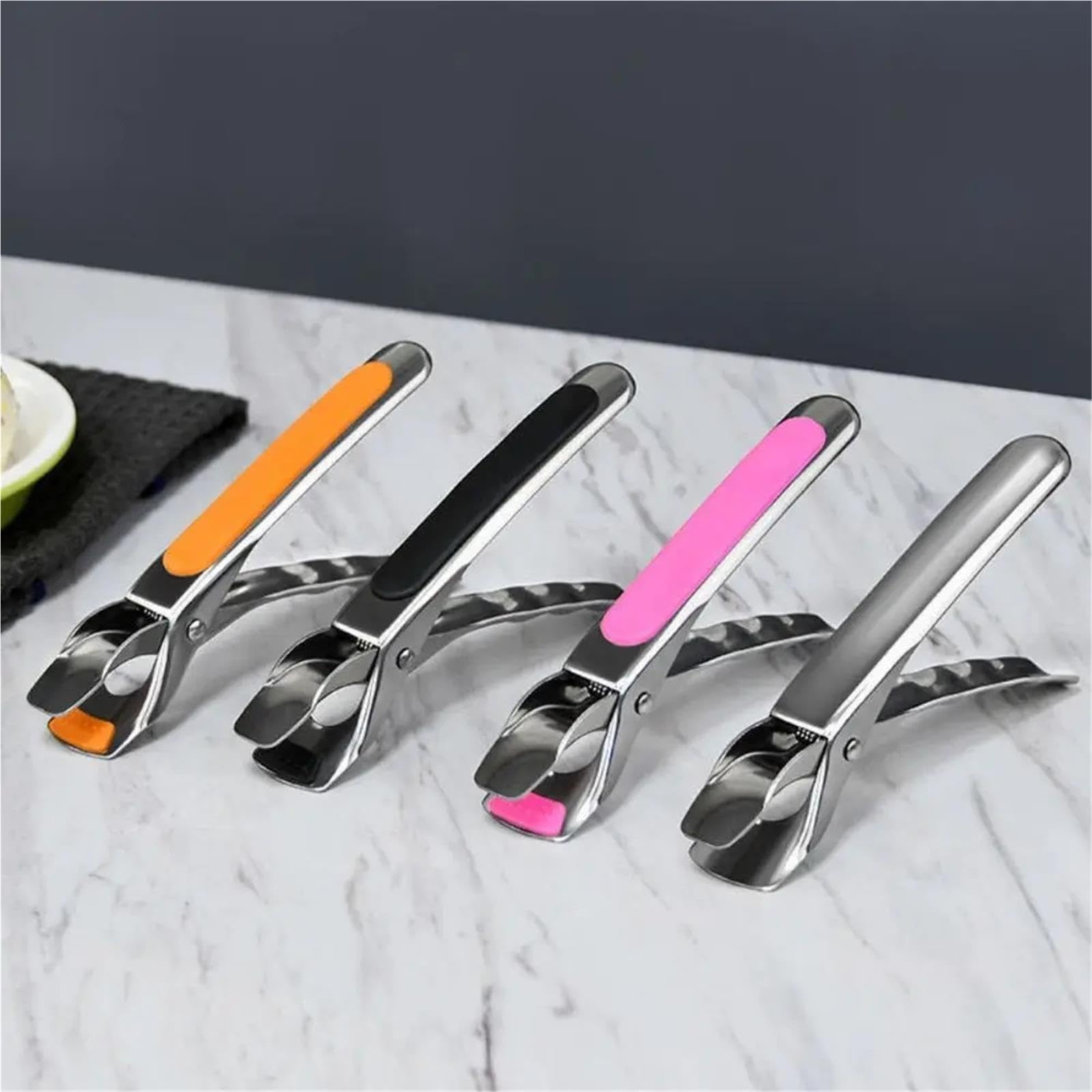 Pinzas Antiquemaduras Multiusos Pinza de silicona antiescaldadura, pinza antideslizante for cuenco cocina, comida(Pink)