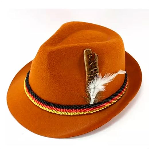 Chapéu Alemão Preto Verde ou Marrom Adulto pra Fantasia Autentica de Tirolês Oktoberfet Festa e Carnaval