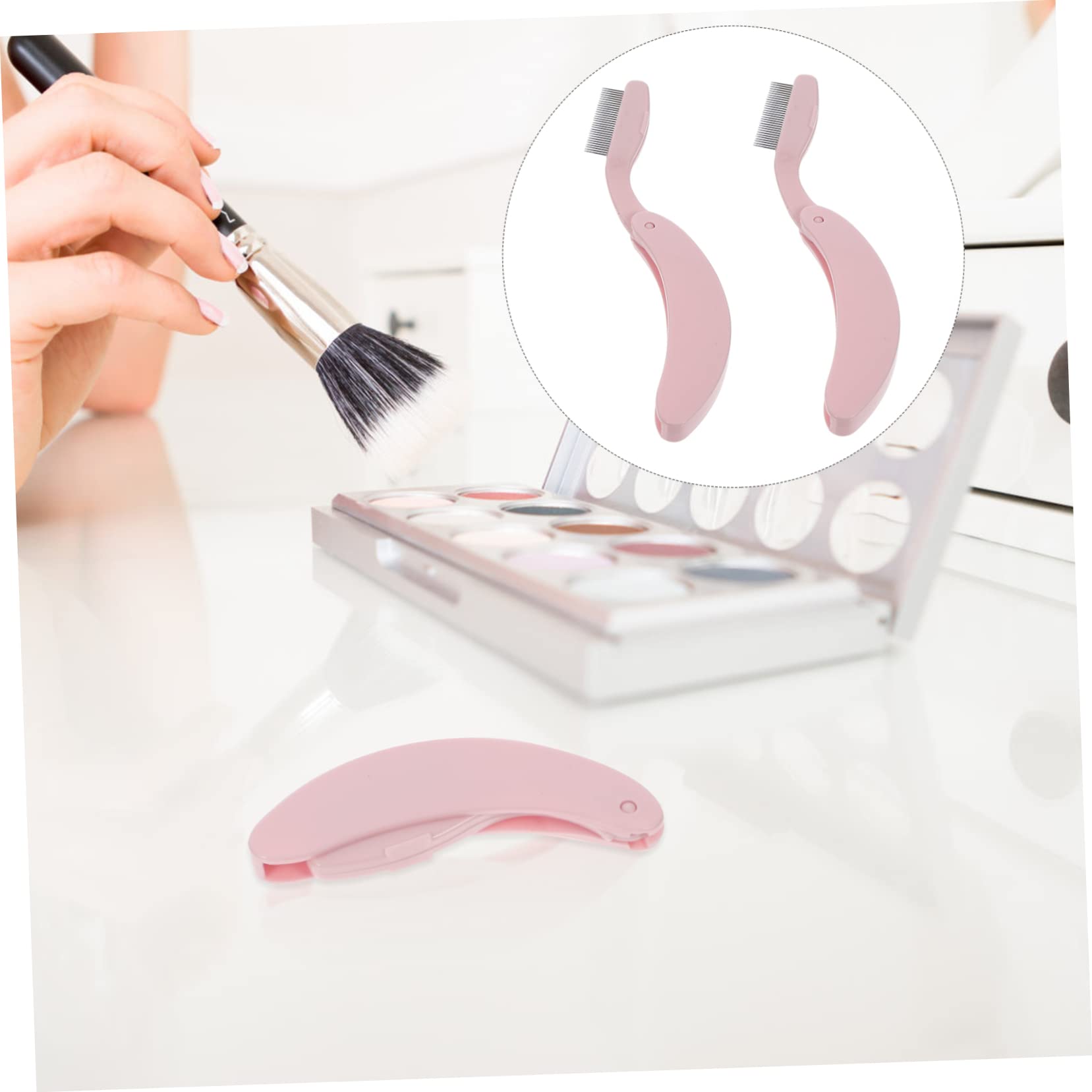 Didiseaon 10 Piezas peine plegable para cejas cepillo para cejas peine de pestañas densas cepillo de pestañas peines de pestañas de cejas de niña herramientas de maquillaje de niña portátil