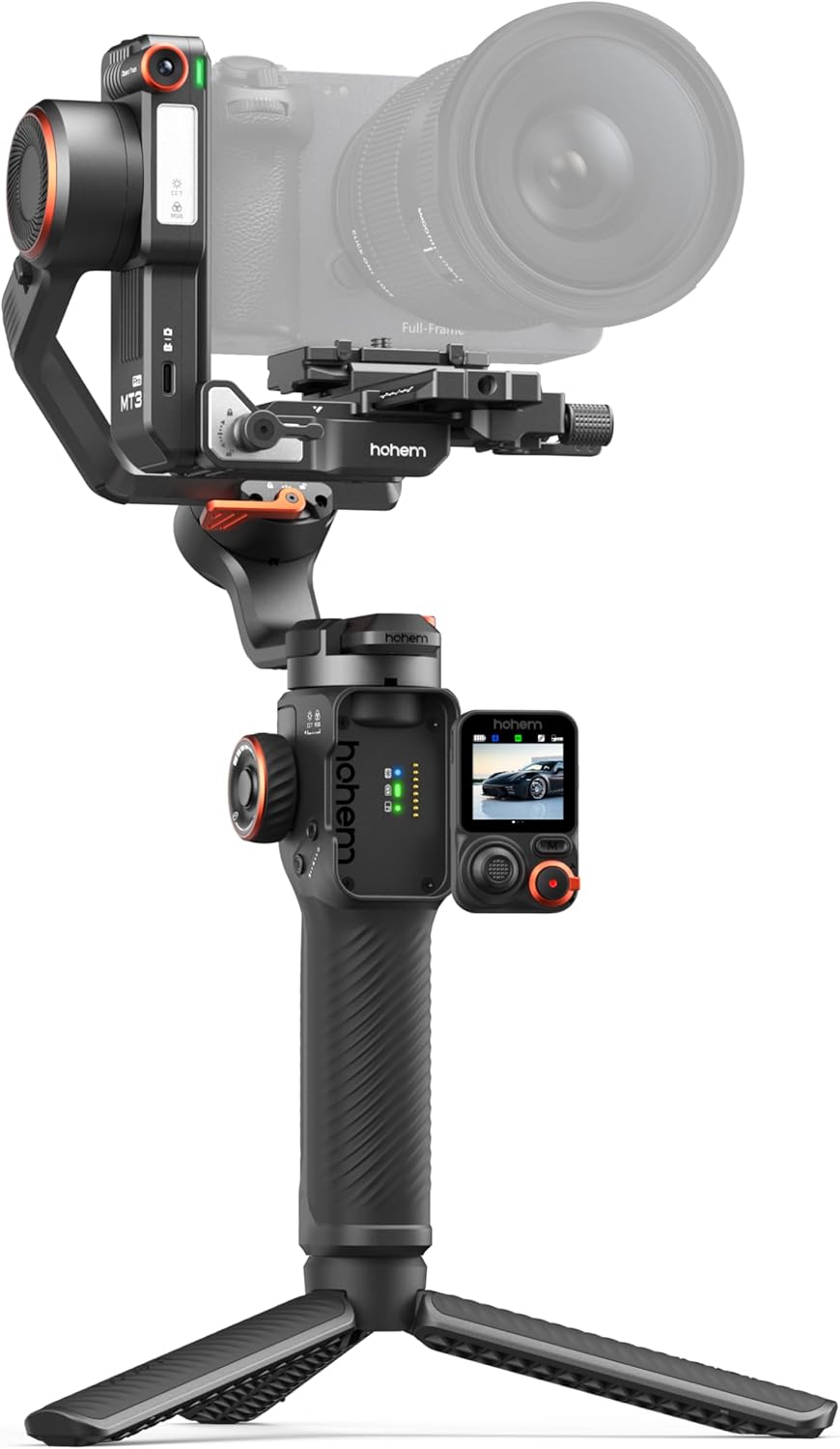 Hohem iSteady MT3 Pro 3-Axis Gimbal Stabilizer for Camera, AI Tracker with CCT/RGB Light, for Mirrorless/Pocket/Action Camera/Smartphone, Detachable Touchscreen Control, for Canon/Nikon/Sony/Fujifilm