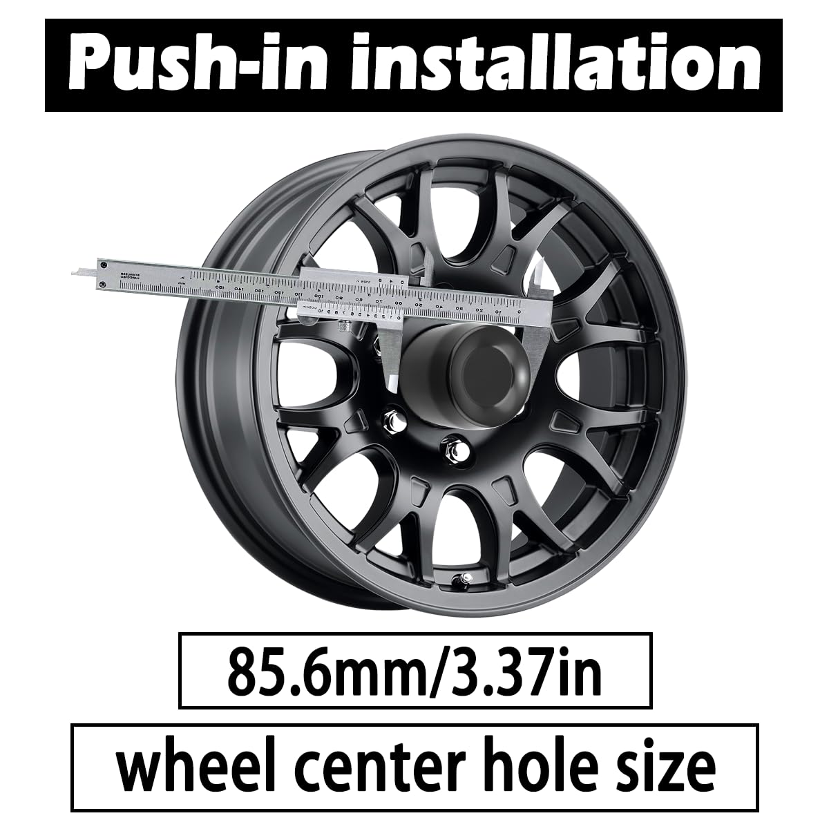 4Pcs 3.37inch Stainless Trailer Wheel Center Caps 3.37" OD 3.03 - View #4