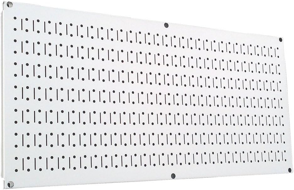 Wall Control Pegboard 16in x 32in Horizontal White Metal Pegboard Tool Board Panel