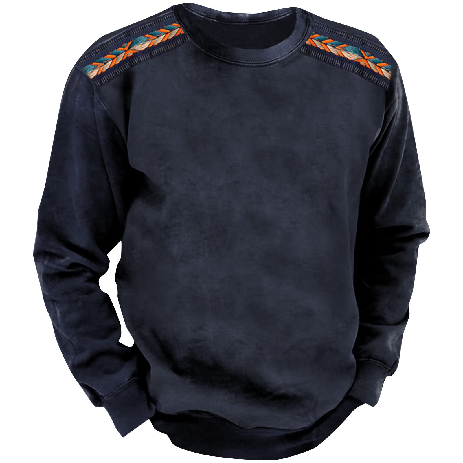 Oversize Jumpers for Men Crewneck Long Sleeve Hoodies Lounge Sporty Elastic Sweater Breathable Hiking Biker Hoody Tops for Travelling, Walking