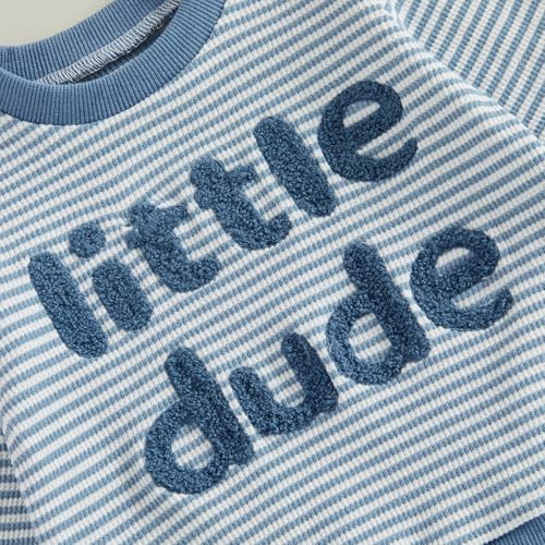 Image of VISGOGO Baby Boy Clothes Toddler Fall Winter Outfit Sweater Toddler Boy Striped Clothes 6 12 18 Months 2 3T 4T Pant Set