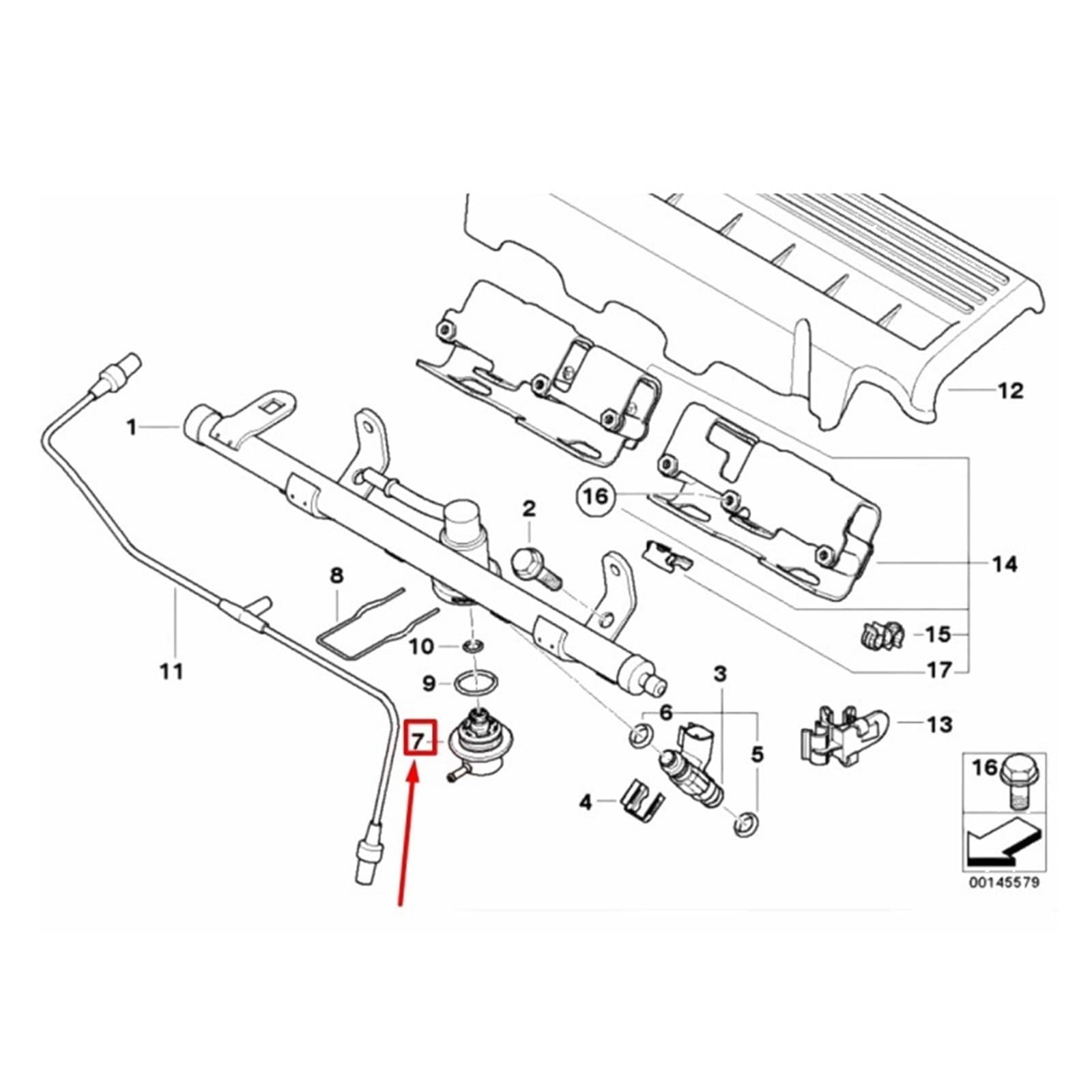Regulador de presión inyección combustible para MINI Para COOPER R50 1353 1487 238 piezas
