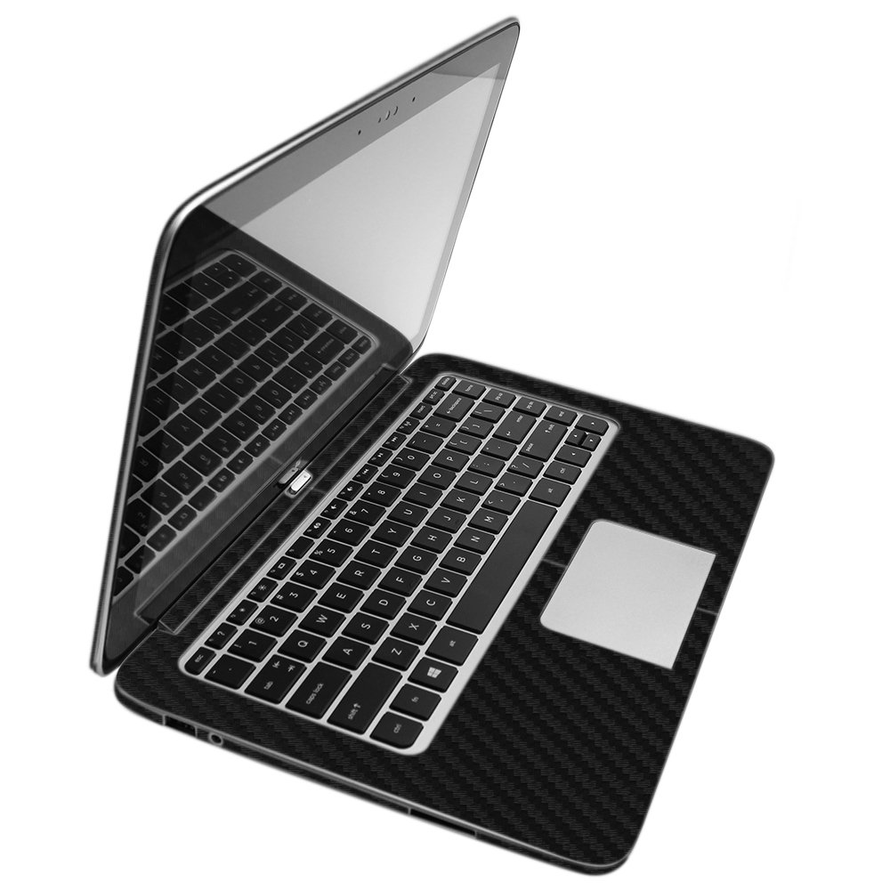 Skinomi Black Carbon Fiber Full Body Skin Compatible with HP Split 13 x2 Ultrabook 13t-g100 (Keyboard and Tablet Combo)(Full Coverage) TechSkin with Anti-Bubble Clear Film Screen Protector