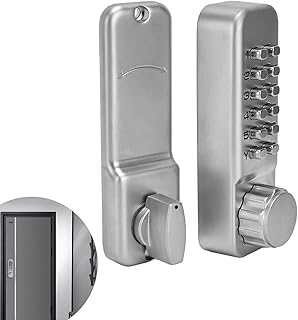 Mechanical Door Lock,1‑11 Digitals Mechanical Password Door Lock with Reset Function,Zinc Alloy Coded Keyless Entry Lock Set Latch Lock for Gate Apartments Cabinets Offices Storage Areas