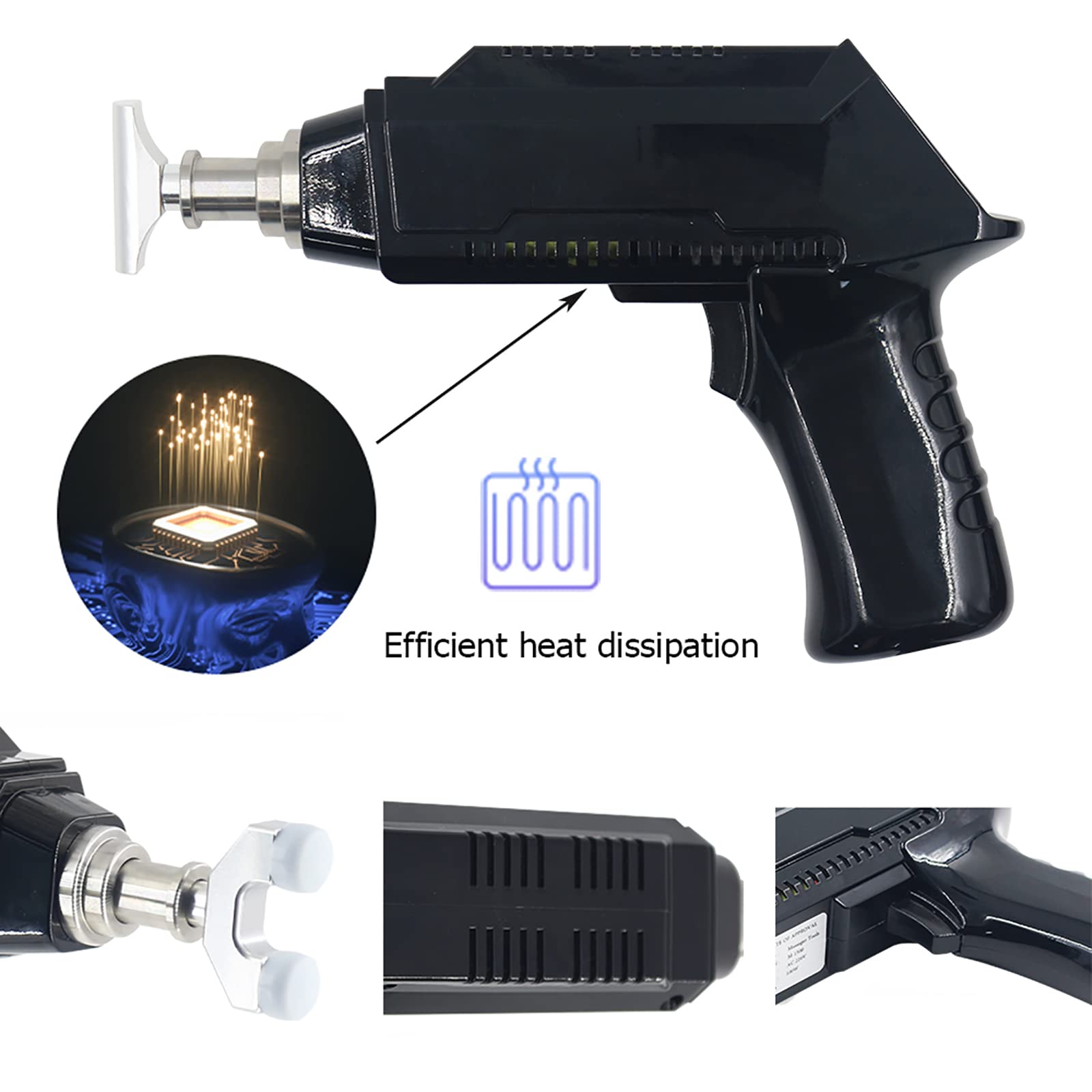 Masajeador eléctrico de columna, pistola de corrección de columna portátil con 8 cabezales de masaje, fuerza ajustable 50-1500N, herramienta profesional de relajación corporal de masaje quiropráctic