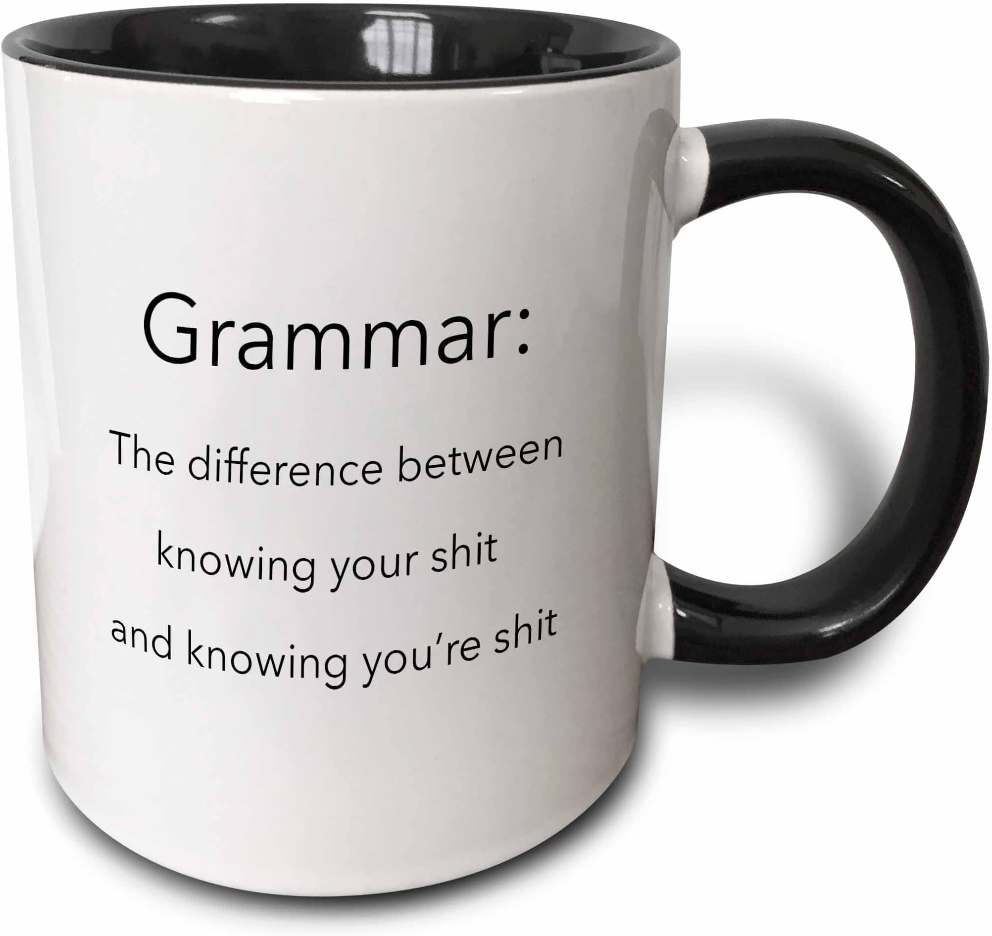 3dRose mug_203228_4 Saying - The definition of Grammar - Two Tone Black Mug, 11oz