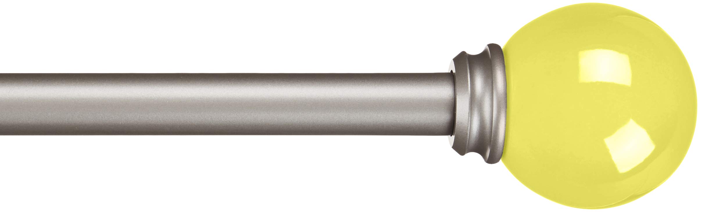 Amazon Basics Decorative 5/8" Curtain Rod With Round Finials, 86"-120", Yellow