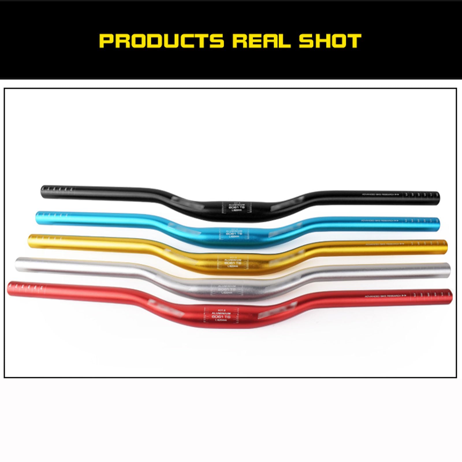 Guidon de vélo, rehausseurs de Guidon, Guidon de vélo, Guidon de vélo de Montagne en Aluminium léger à pignon Fixe 25,4 x 520 mm Guidon Adulte Unisexe(Black)