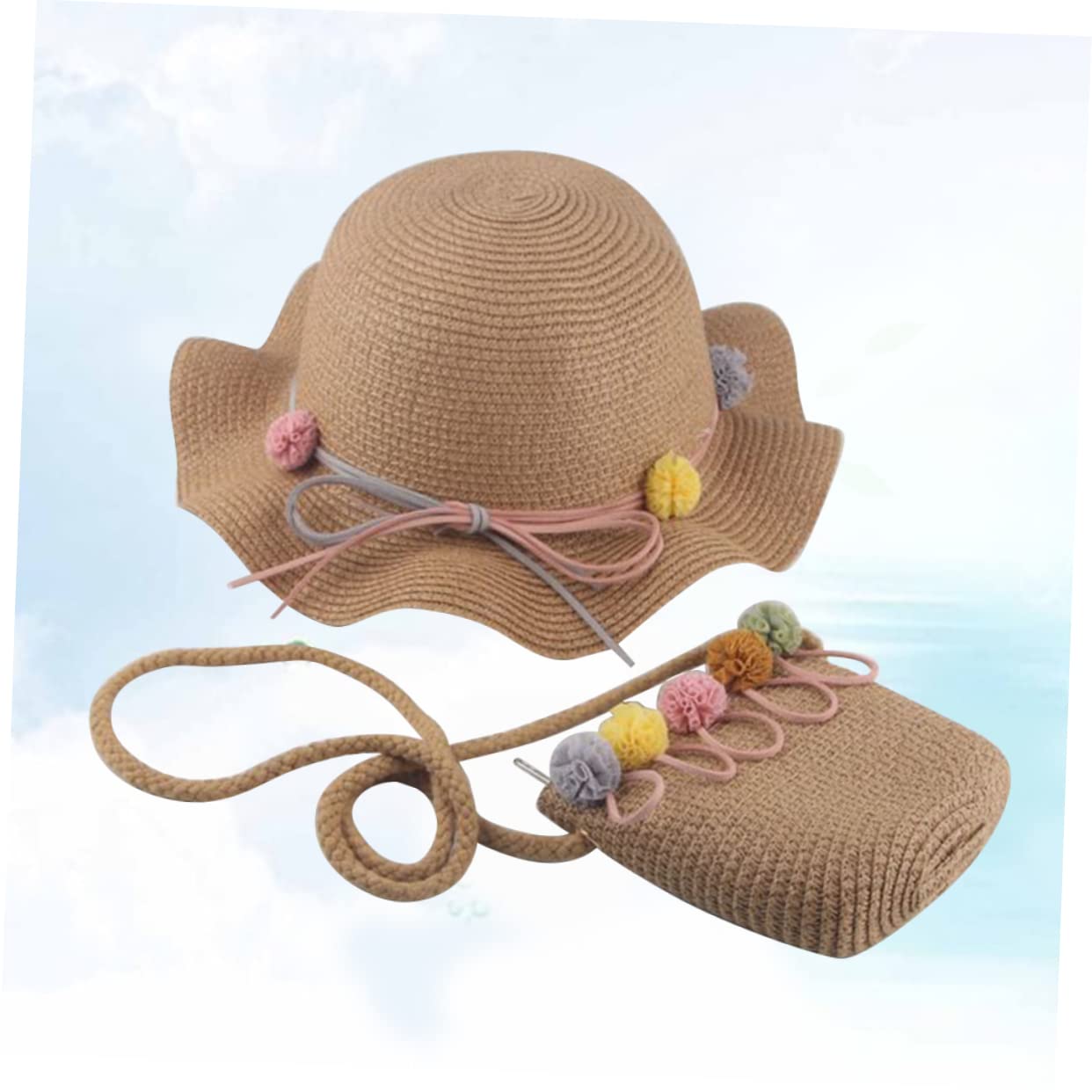 HHRFCS Sombrero para el Sol para niños y niñas Bolsa de Almacenamiento a Juego Sombrero de Playa Ligero UV para niñas para Actividades al Aire Libre y Vacaciones Caqui