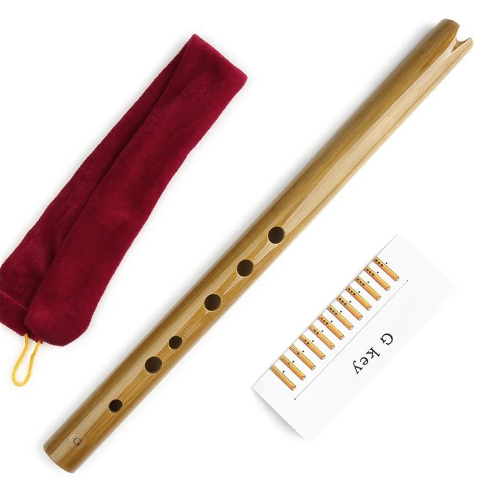 Flûte à bec en bambou avec clé de sol pour débutants Débutants Flûte Bambou