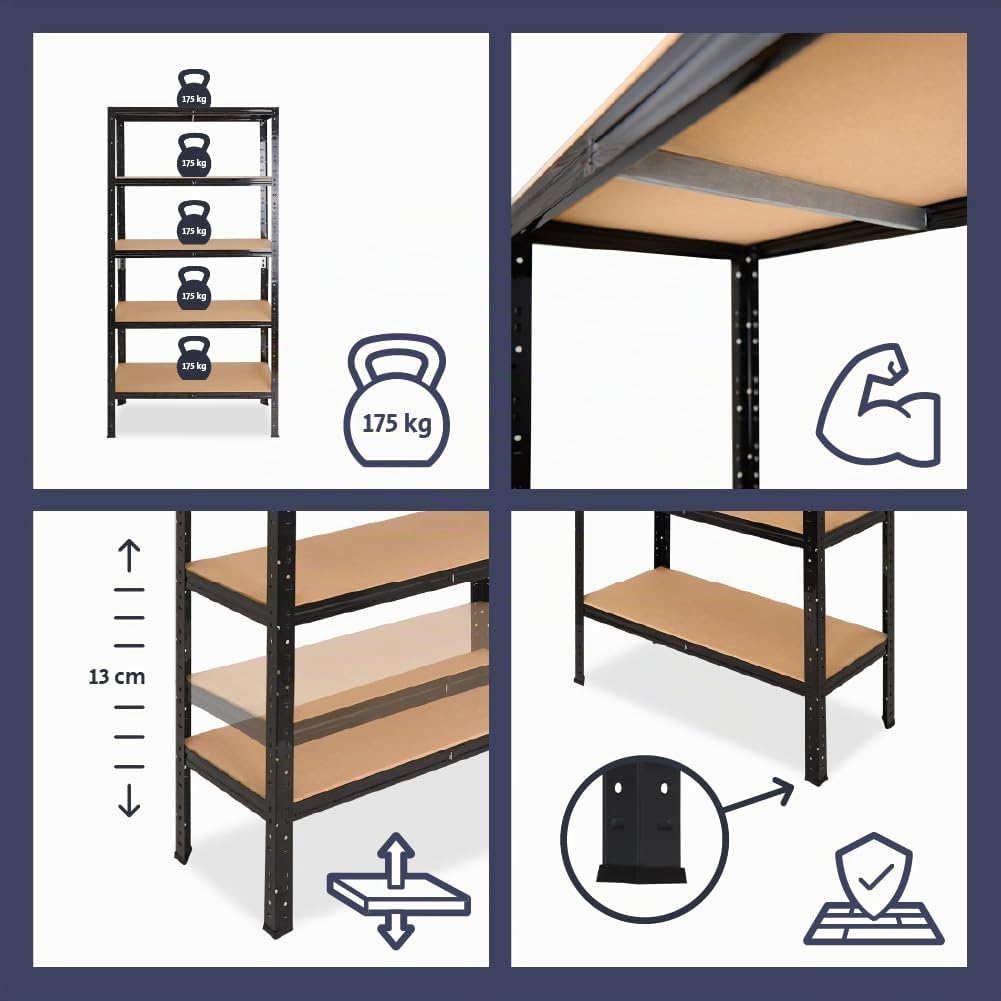 shelfplaza® 100x120x60cm Home Étagère Charge Lourde Anthracite/Etagere Metallique 3 Niveaux / 175kg capacité Charge/Etagere en Metal, étagères de Rangement & Etagere Rangement Garage Acier