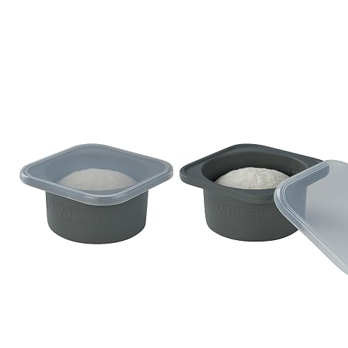 Stackable Silicone Artisan Pizza Dough Proofing Containers Spacegrey 2 Pack