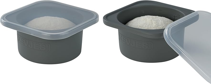 Stackable Silicone Artisan Pizza Dough Proofing Proving Containers with Lids-2/3/4/5 pack-500ml portion Spacegrey, 2 PACK
