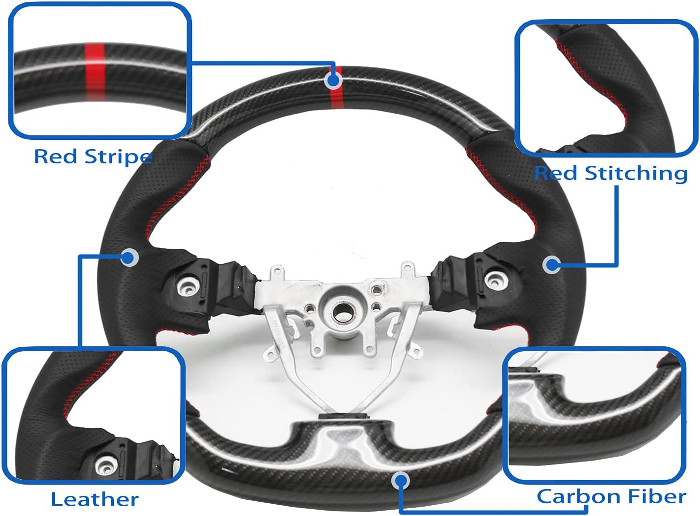 Carbon Perforated Leather Steering Wheel Compatible With Subaru Impreza WRX STi 2008-2014 GR