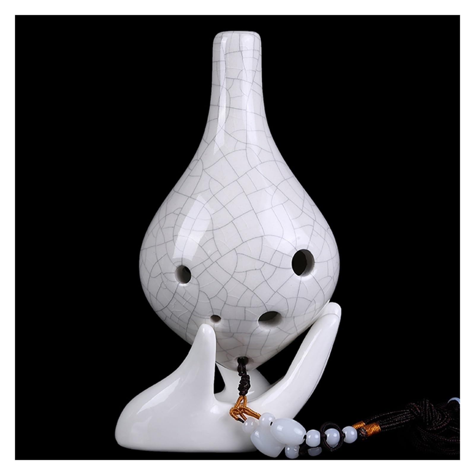 Ocarina Strumento Ocarina A 6 Fori Ocarina AC Consigliato Per Principianti Tono C Centrale Ice Crack Texture(White)