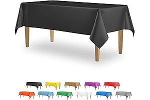 Premium 5-Pack Black Plastic Tablecloth - Enhance Your Dining Experience