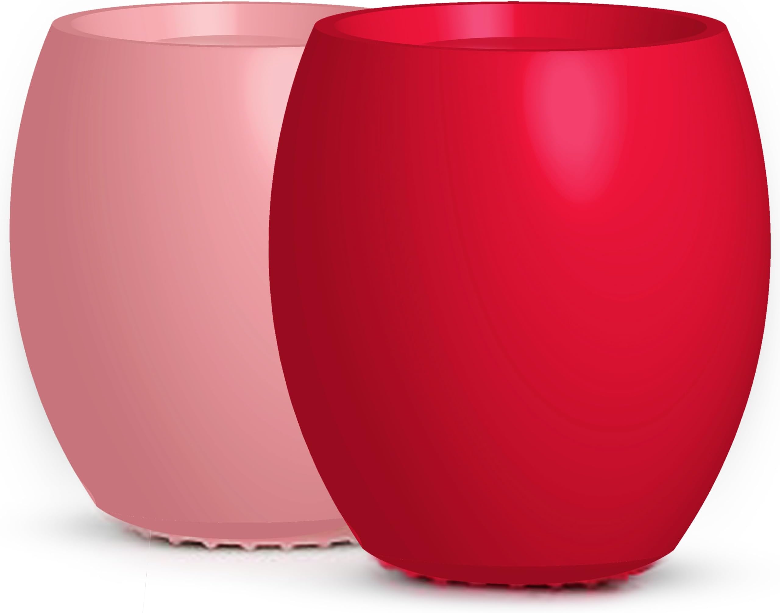 Silicone Baby Cup - Toddler Training Cup - Open Cup for Baby Led Weaning 2 Pack of No Spill Sippy Baby Cups - Soft & Gentle on Gums BPA Free Silicone Baby Cups (Pink)