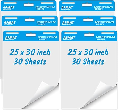 AFMAT Almohadilla de caballete adhesivo, papel de gráfico mejorado para profesores, papel de caballete autoadhesivo, tamaño grande, 25 x 30 disponible en Yaxa Colombia