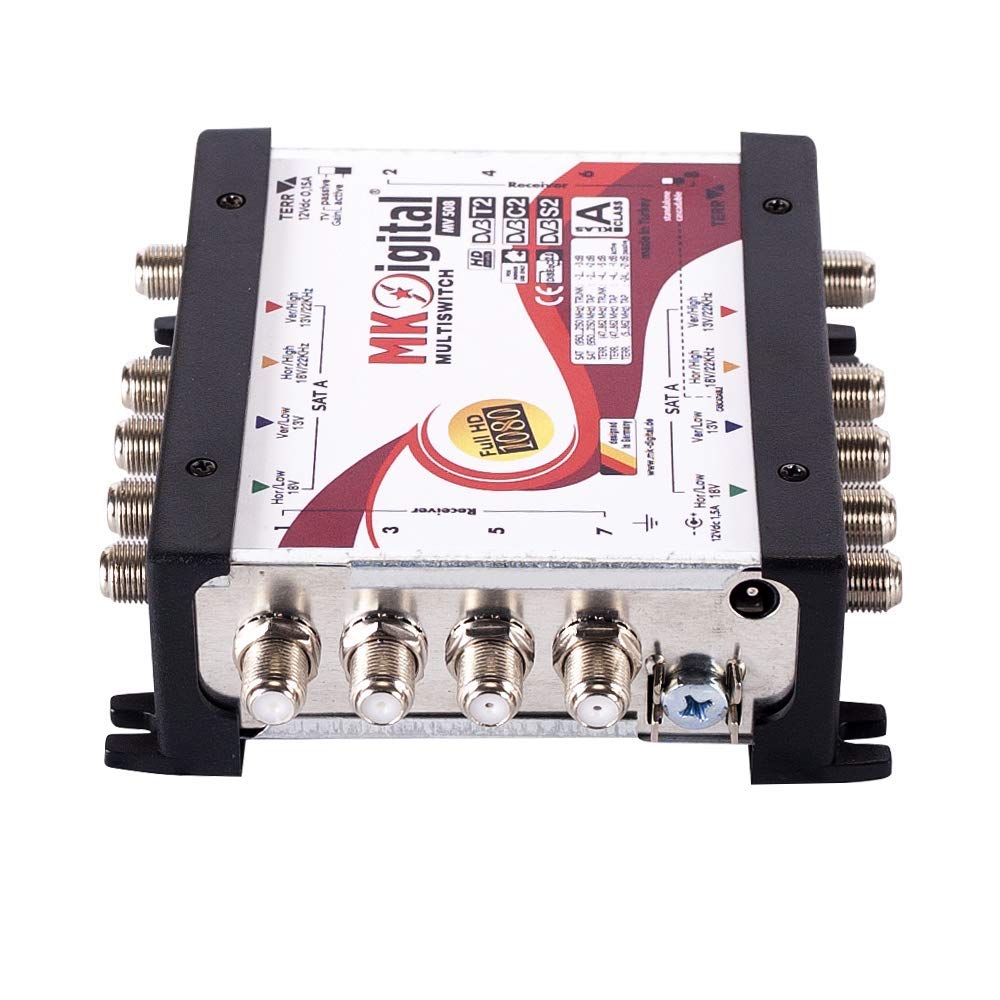 MK Digital MV Serie Multischalter, Multiswitch SAT Verteiler kaskadierbar (FullHD, HDTV, 4K, UHD, 8K) … (5/8 Multischalter)