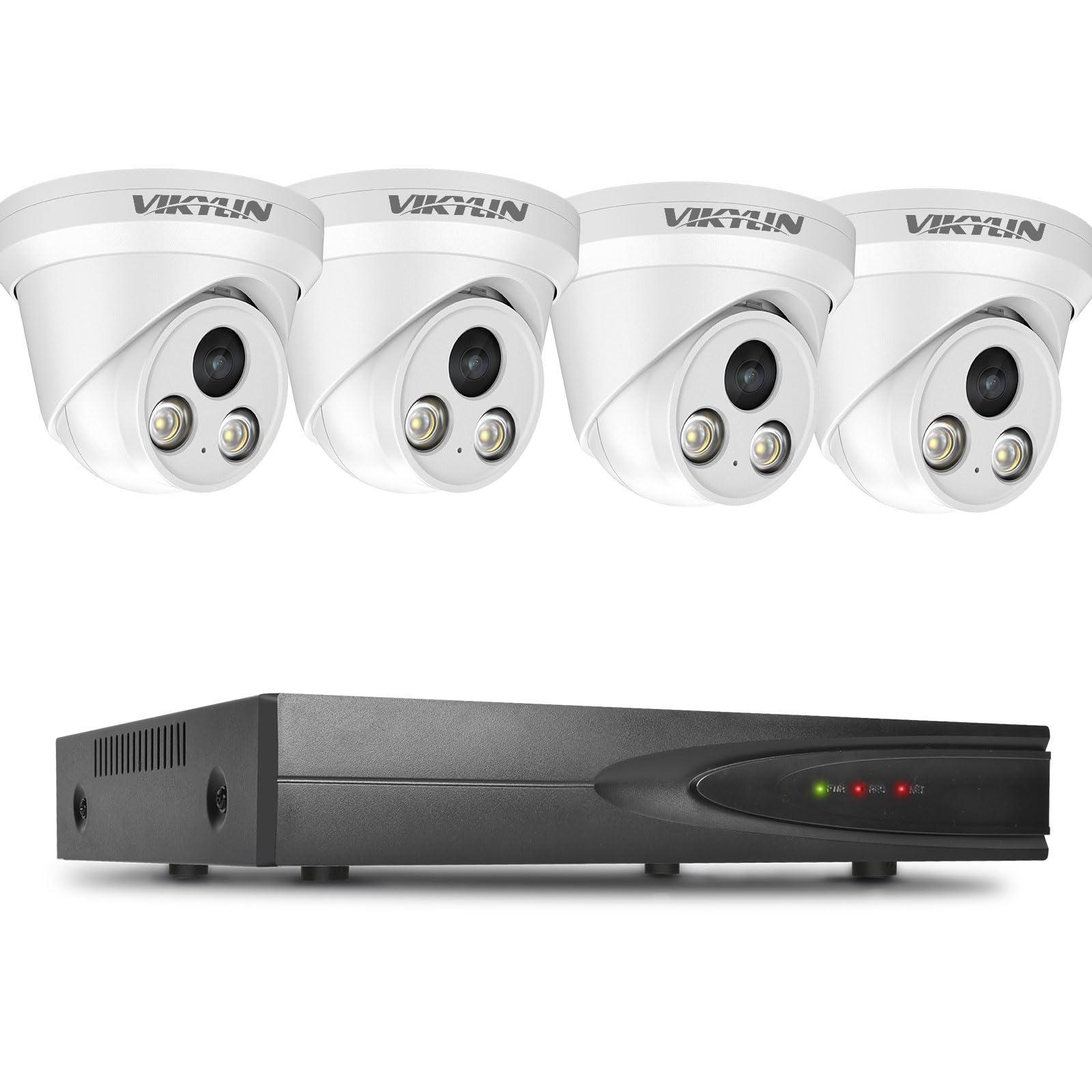 VIKYLIN 8CH 4K PoE Security Camera System,4MP Full Color POE IP Cameras, 8 Channel 4K H.265+ NVR for 24/7 Recording，Plug&Play(NVR PG108H-8P+PG2347