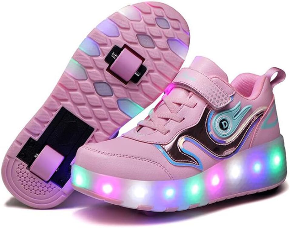 2列ローラースケート付きの7色カラーチェンジアップグレードledライト 全店販売中 バイブレーション点滅体操スニーカー Usb充電 男の子 女の子 ティーンエイジャー 大人 子供向けのアウトドア Skates Color 35 6 Size Roller スポーツ