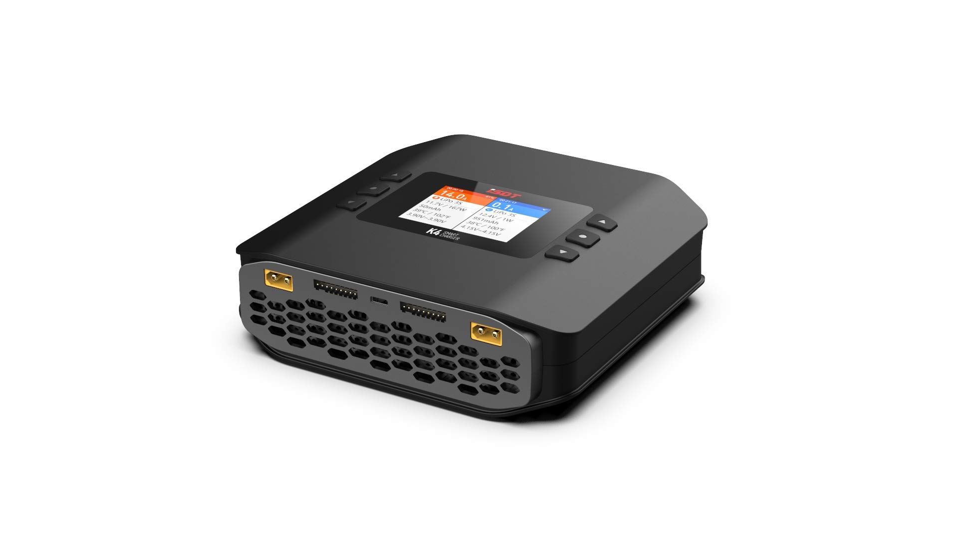 ISDT K4 Cargador LiPo Descargador Dual AC 400W DC 600Wx2 35A 1-8S Pantalla Digital LCD Duo Balance Cargadores de batería para Life Lilon LiPo LiHv PB NiMH con Adaptador de CA Control de la App