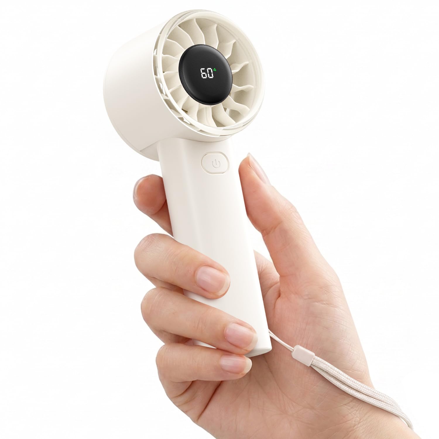 Hoerrye Portable Handheld Fan - Pocket Design Ultra-Light 150g Mini Personal Cooling Fan with Smart LED Display for Women, Office, Travel & Bedroom Use