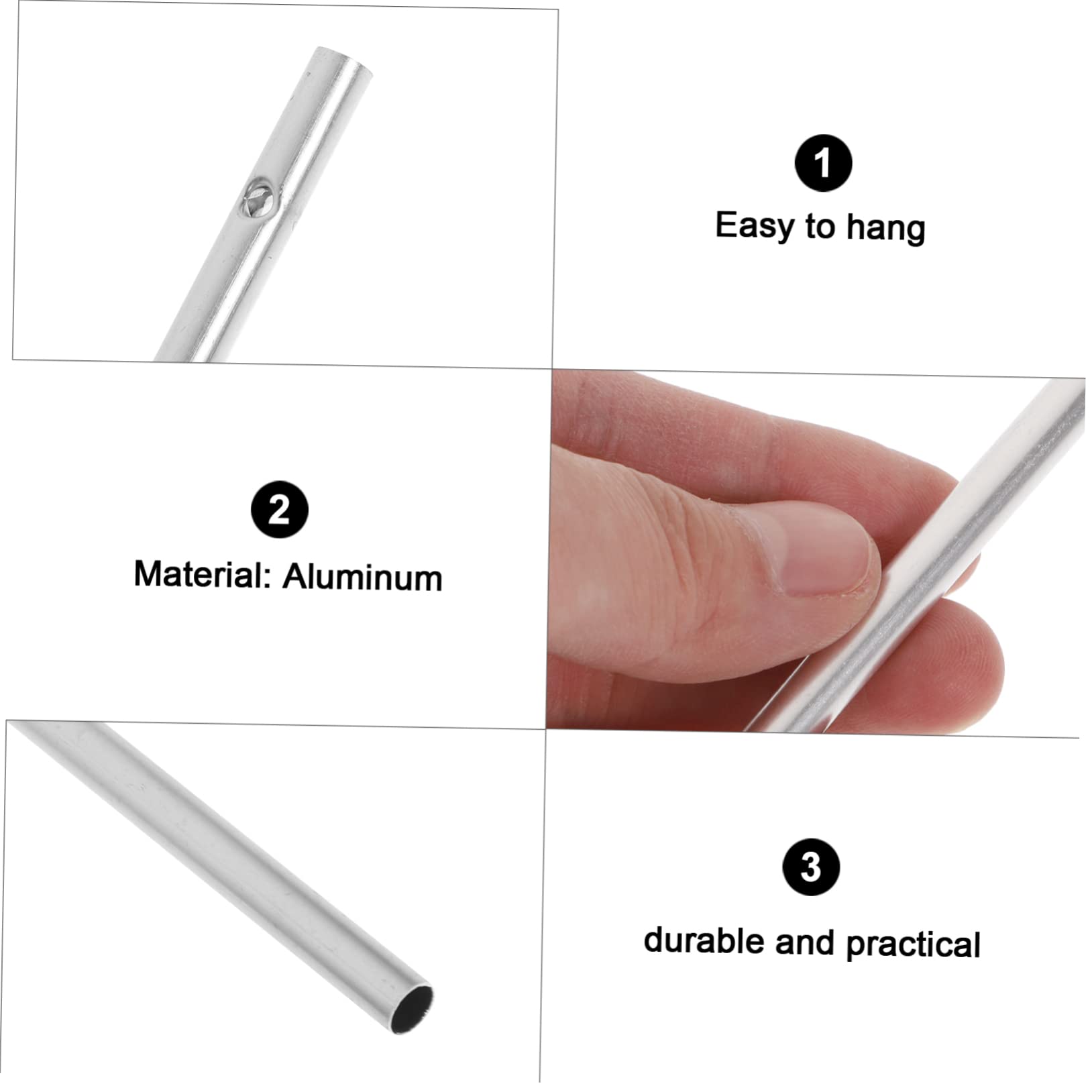 Toddmomy 5 Sätze DIY Windspielrohre Aluminium Ersatzteile Für Windspiele Durchmesser Längen Für Kreative Handwerksprojekte Und Außenbereichdeko 60 Stück * 5