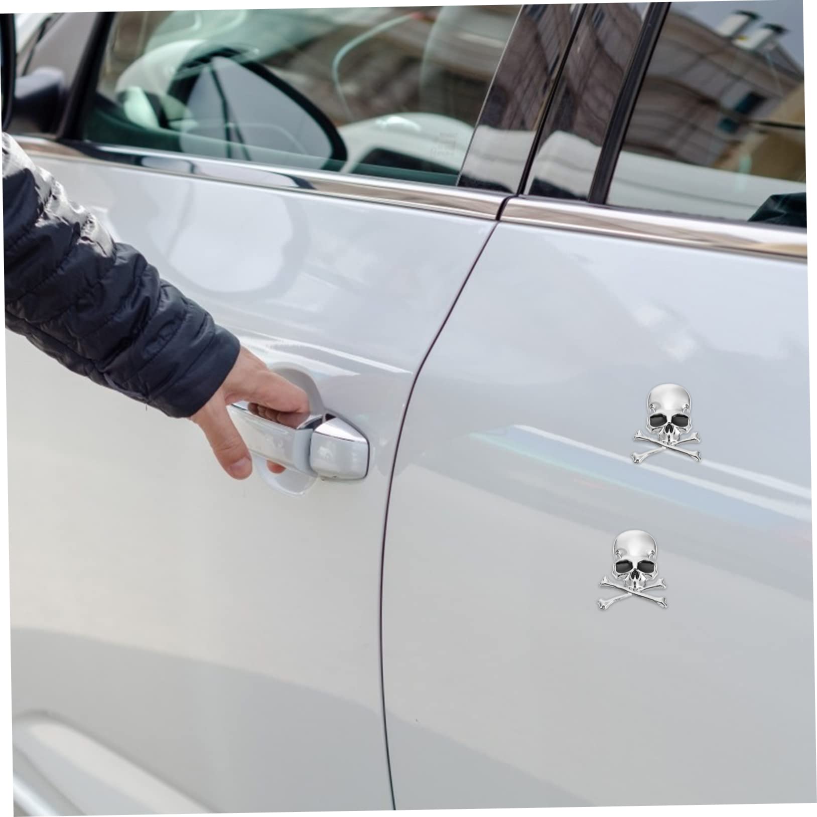 ULTECHNOVO 12stücke Silbern Schädel Autoaufkleber Dekorative Wandsticker Für Fahrzeuge Motorräder Fenster Und Mehr Einfach Anzubringen Hinterlässt Keine Rückstände Einzigartiges Design