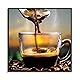 BERLIG Premium Glasbilder-Set (3 Stück) 30x30cm | bruchbeständig | kristallklare strahlende Farben | 4 exklusive Motive: Strand, Sonnenuntergang, Spa, Kaffee | inkl. Aufhänger & Geschenkbox (coffee)