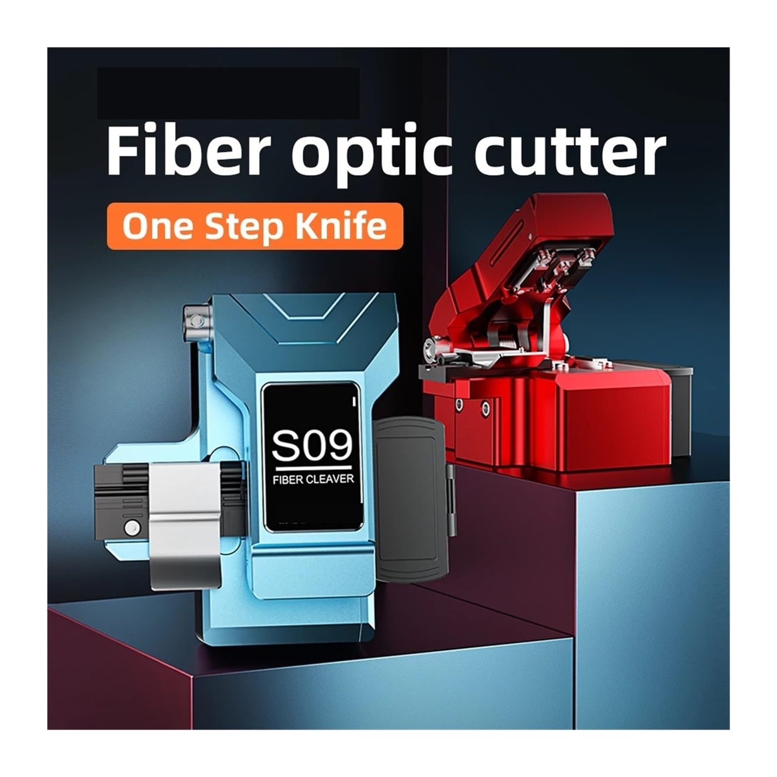 Cortadora Fibra Optica, Cuchilla de corte for empalme fibra óptica un solo paso, totalmente automática y alta precisión S09(S-09 blue)