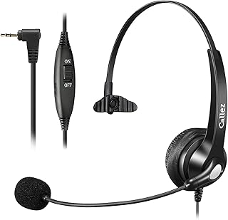 2.5 mm Headset Telephone Dect with Microphone Noise Cancelling Wireless Landline Headphones for Gigaset C430A C530 S810 S850 CL660 Grandstream Cisco SPA Polycom, Crystal Clear Chat, Ultra Comfort