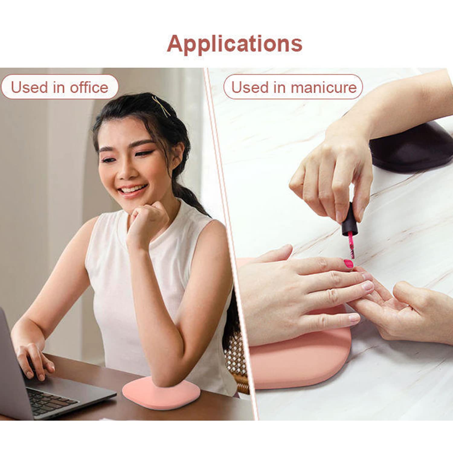 Almohada para Reposamanos de Uñas,Cojín de Reposo de Uñas para Codo,Cojín de Mano de Manicura de Cuero,Reposabrazos de Uñas para Uso en el Hogar del Salón de Uñas Técnico(Black)
