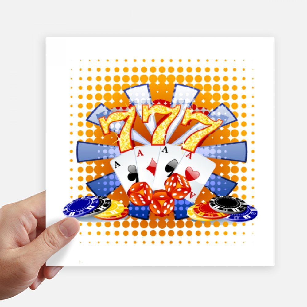 Autocollant carré de 20 cm casino poker lot de 4 stickers décoratifs multicolores DIYthinker
