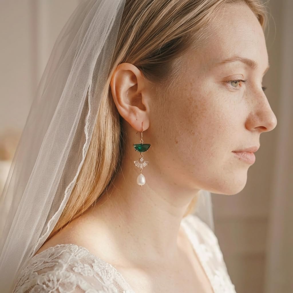 Wedding Earrings for Women, Vintage 1920s Art Deco Pearl Drop Earrings, Bridal & Bridesmaid Jewelry, Elegant Statement Dangle Earrings