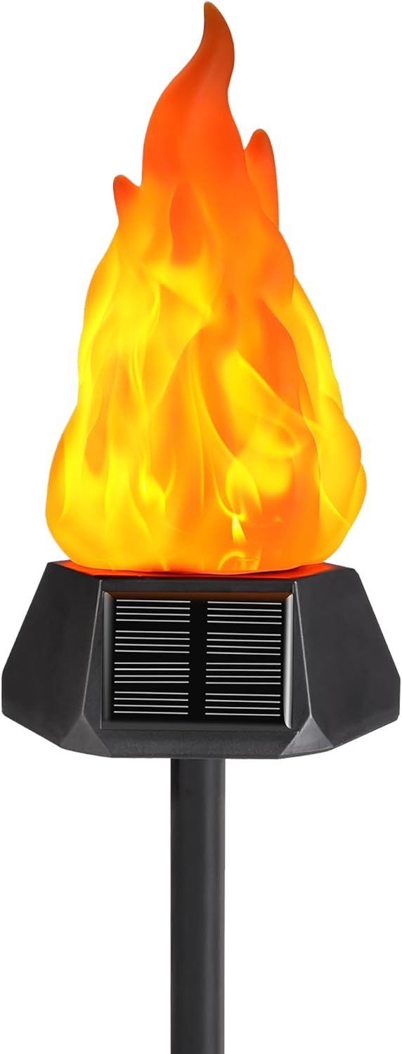 Toodour Solar Outdoor Torch Lights with Flickering Flame