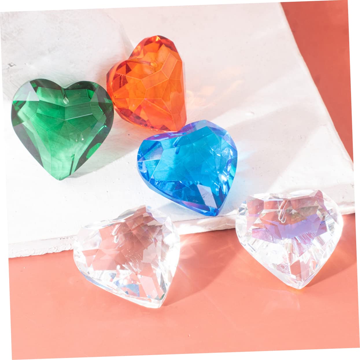 Amazon｜TOPPERFUN 5個水晶ハート型デコレーションオーナメント