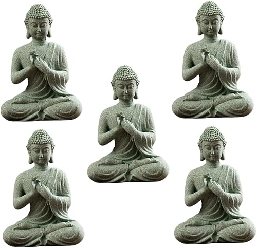 FRCOLOR 5pcs Buddha Statue Fish Tank Decoration Garden Buddha Statue Buddha Figurine Guan Figurine Aquarium Buddha Statue Sitting Buddha Statue God
