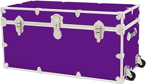 Miniatura 49 de Rhino Trunk & Case Baúl XXL de vinilo en relieve de cuero, cofre universitario, almacenamiento en el hogar, asiento de dormitorio, reposapiés de