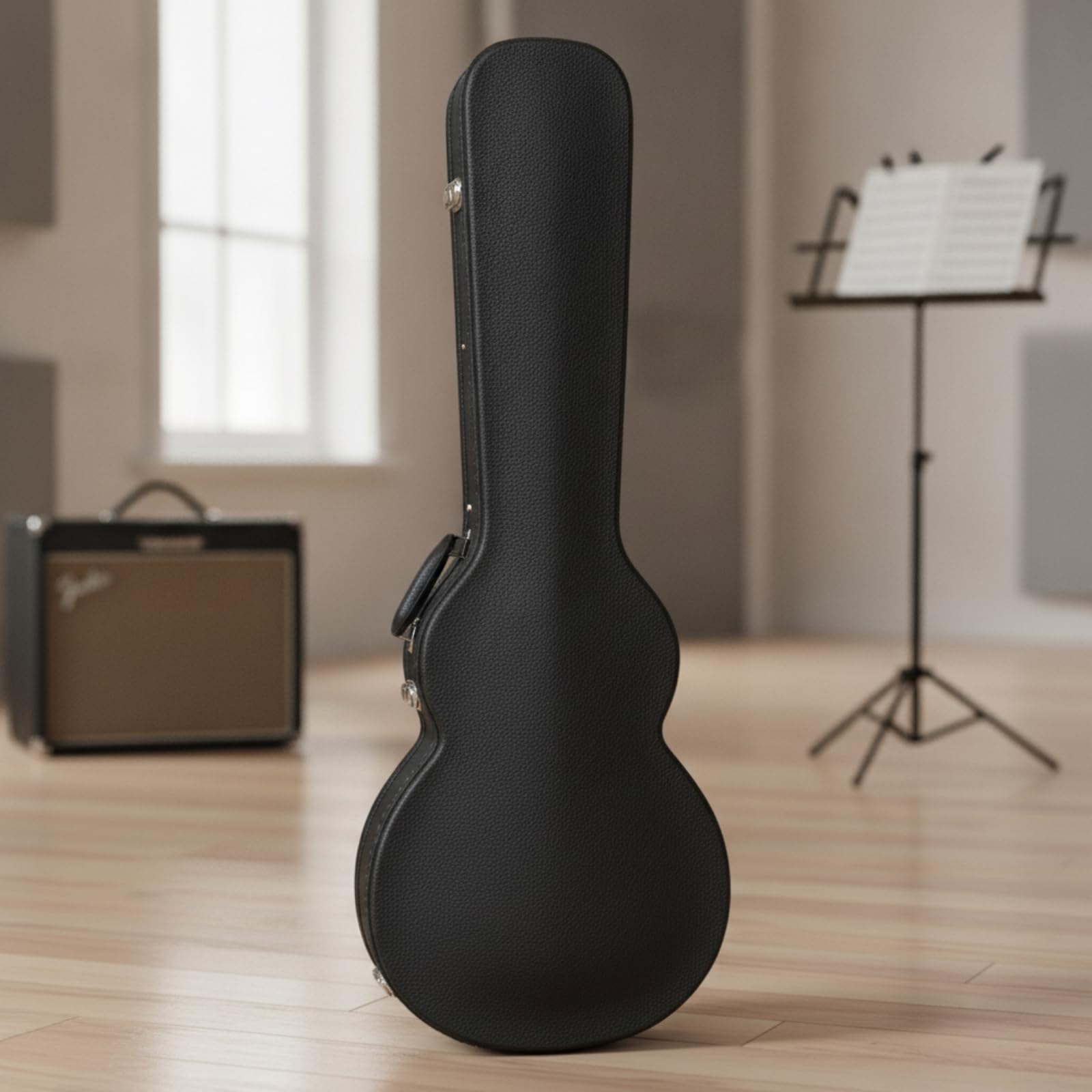 harayaa Custodia Chitarra Elettrica Custodia Rigida Custodia LP Custodia Strumenti in Pelle Legno E Spugna con Protezione da Urti Polvere E Graffi Adatta a Musicisti Viaggi Tour