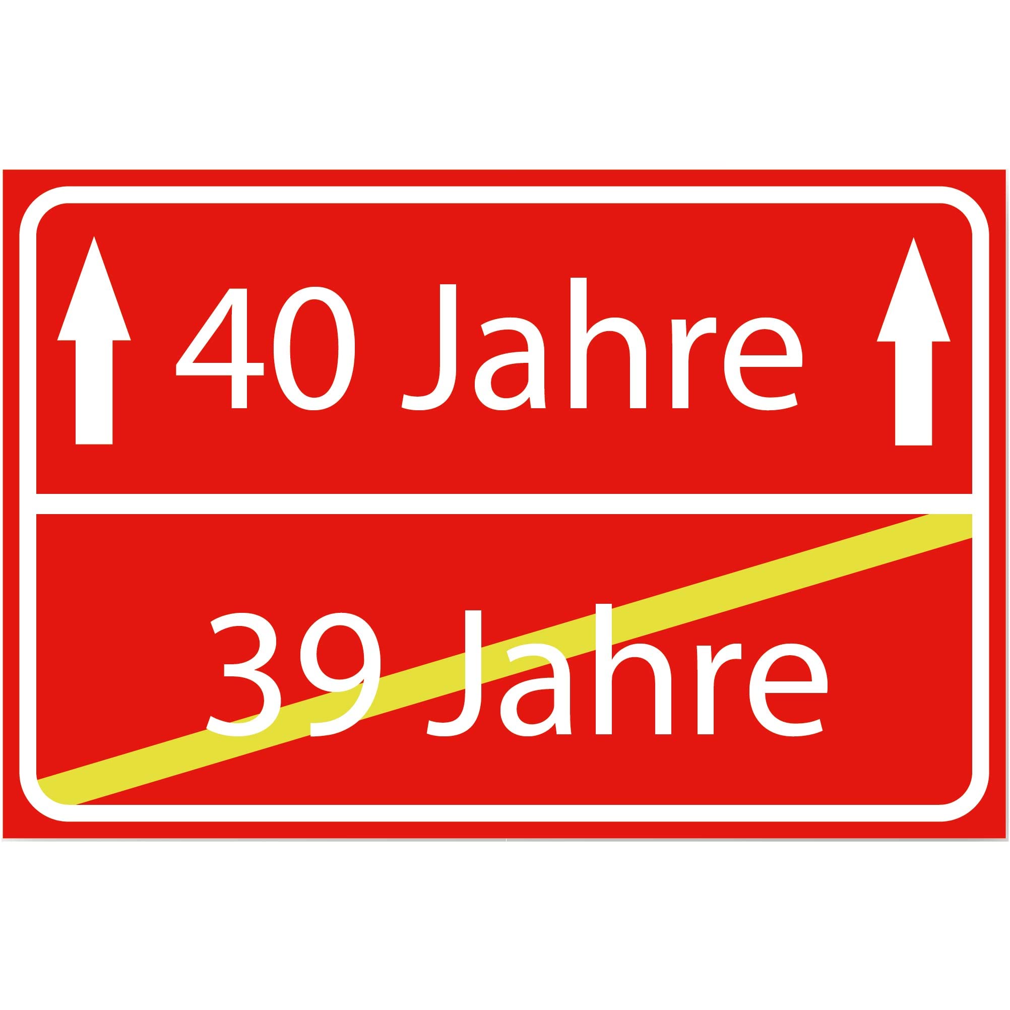 INDIGOS UG - 40 Jahre Geburtstag Schild Deko für Party - 80x60cm - PVC 5mm rot - Ortsschild Herzlichen Glückwunsch - Spruch - Ortsschild Design Deko Geschenkidee 40. Birthday