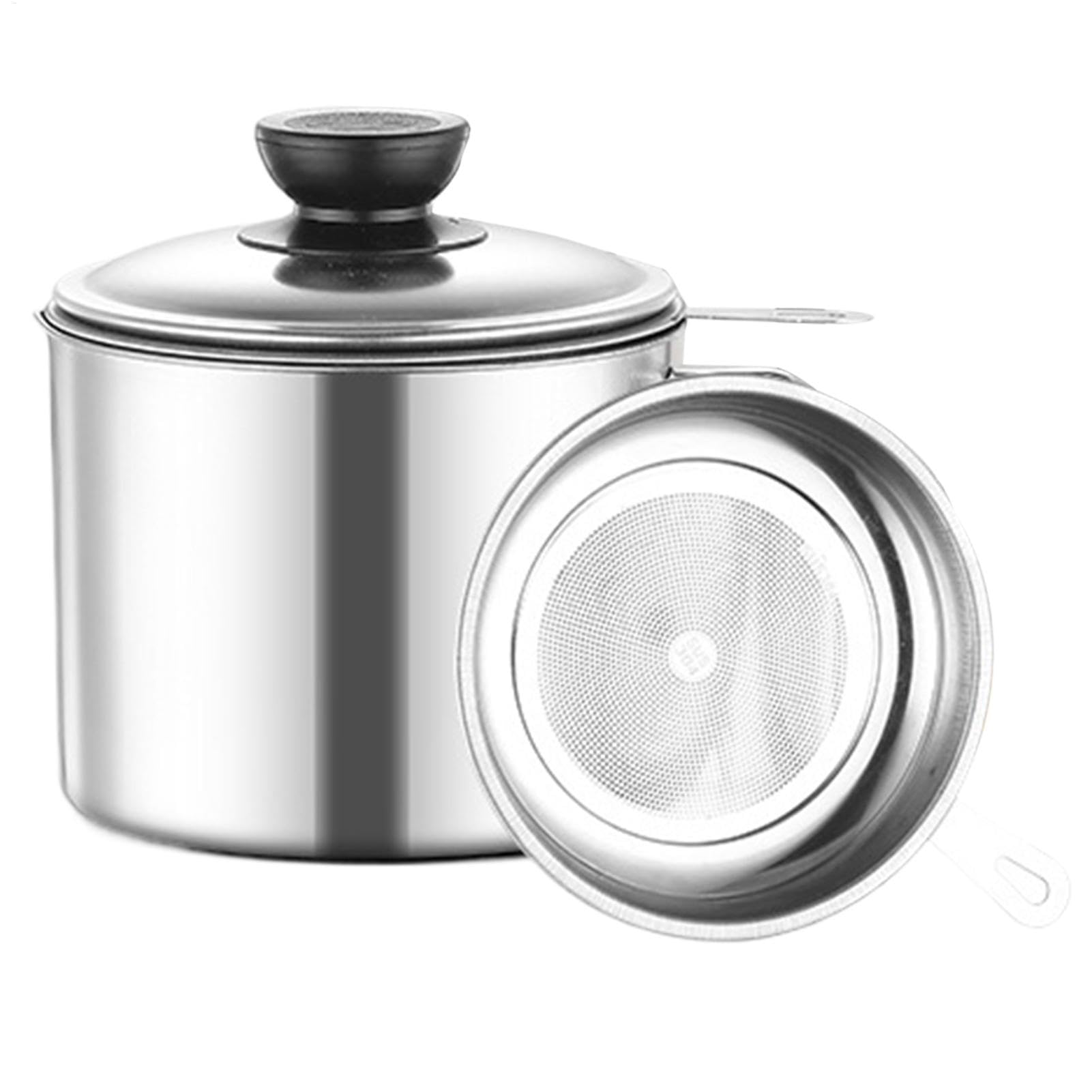 Pot à graisse - Filtre à graisse avec pot | Stockage d'huile de cuisson avec grande capacité | Récipient de graisse de café | Boîte de rangement de graisse de cuisine pour camping, pique-nique et