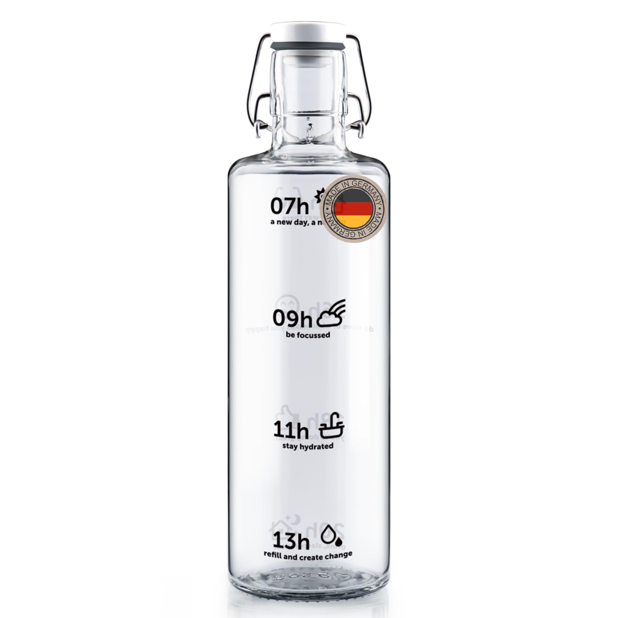 Gourde en verre soulbottles 1,0 l bouteille réutilisable durable et écologique sans plastique