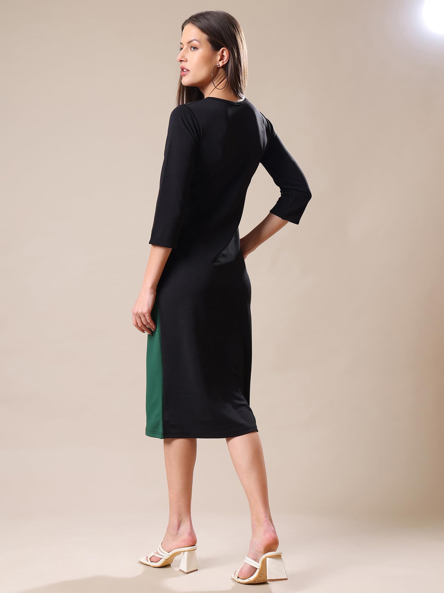 Purvaja Womens Bodycon Knee Length Dress(Lucy-342-348) (Bely-192_2Xl_Green)